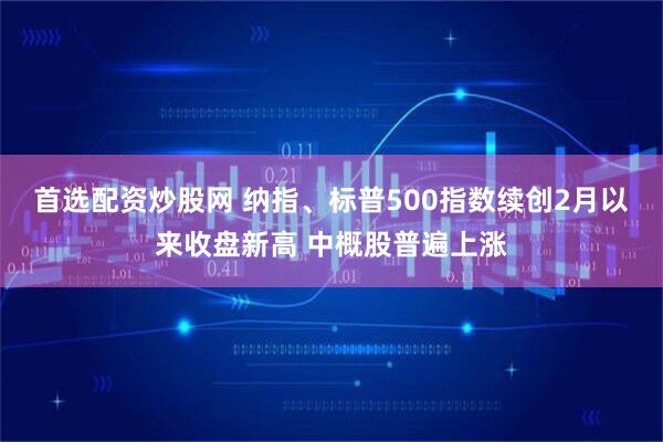 首选配资炒股网 纳指、标普500指数续创2月以来收盘新高 中概股普遍上涨