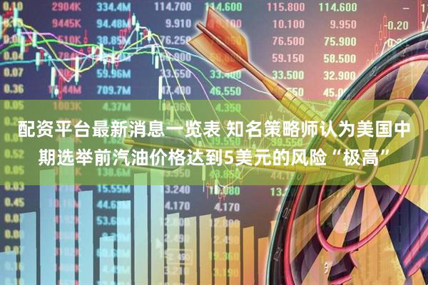 配资平台最新消息一览表 知名策略师认为美国中期选举前汽油价格达到5美元的风险“极高”